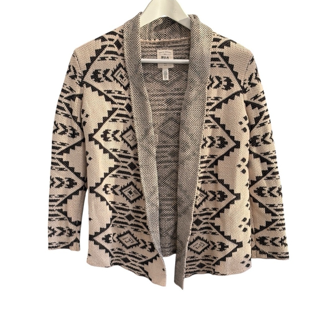 Billabong Navajo Aztec Cardigan Cream Black Size Small
